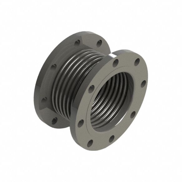 Metal Expansion Joint: Flanged, Steel, Stainless Steel Joint, 6 in Flange Dia, 6 in Overall Lg