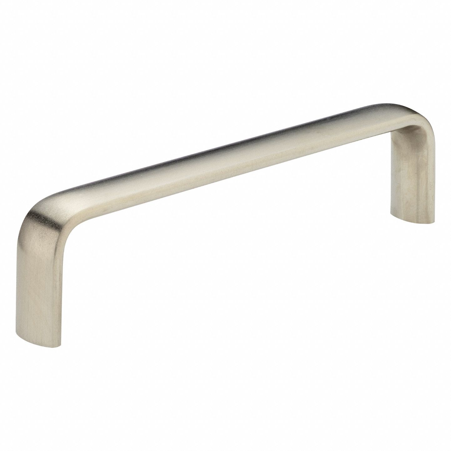 Pull Handle: Threaded Holes, Stainless Steel, Silver, 5 in Mounting Hole Center to Center
