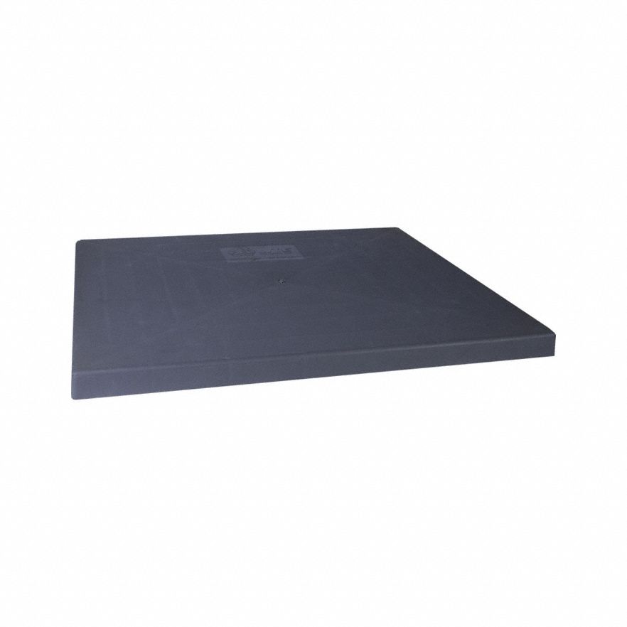 Mounting Pad: Square, 36 in Lg, 36 in Wd, 3 in Ht, Polypropylene Outer, Gray
