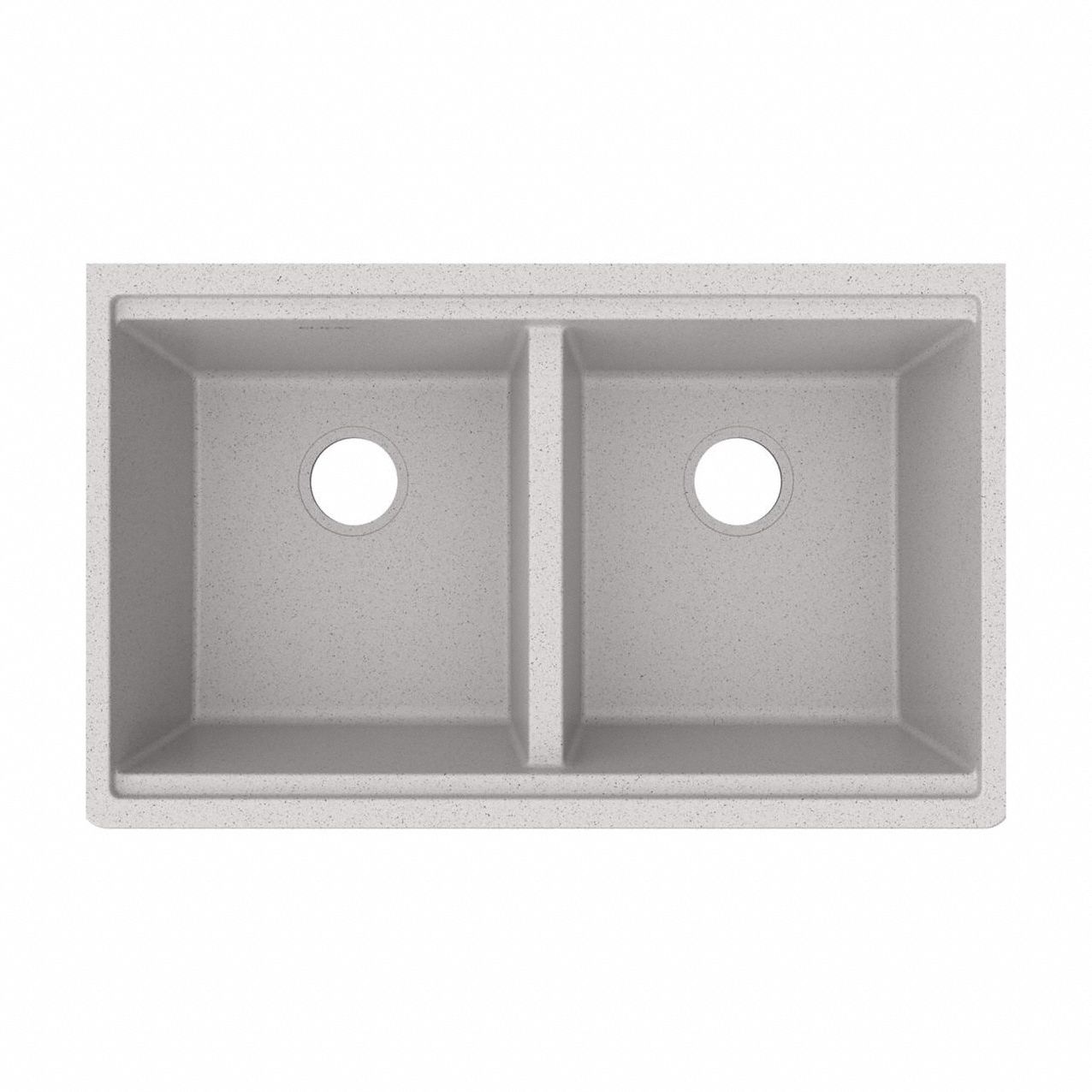 Sink: 32 1/2 in Overall Lg, 20 in Overall Wd, 9 1/2 in Bowl Dp, 14 3/4 in Bowl Lg, 2 Bowls