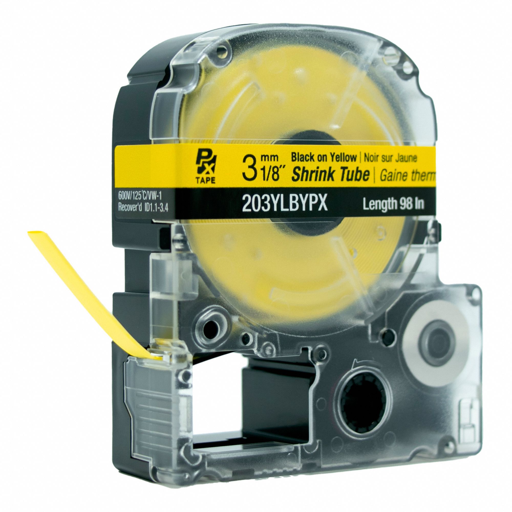 PRINTABLE HEAT SHRINK TUBE,BLACK/YELLOW