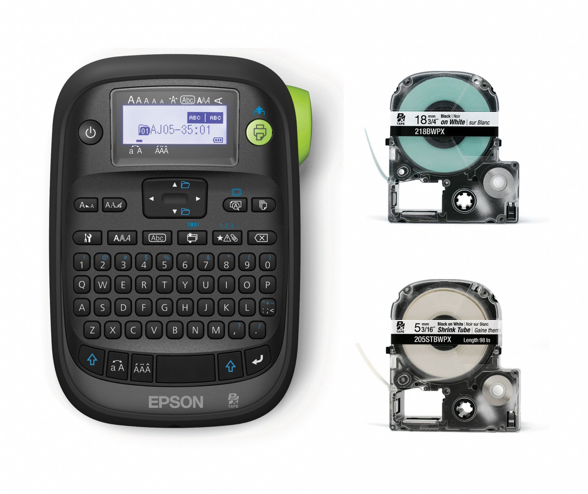 Portable Printer: Printer and Label, No Wireless Connectivity, 3/4", 180 dpi Printhead Resolution