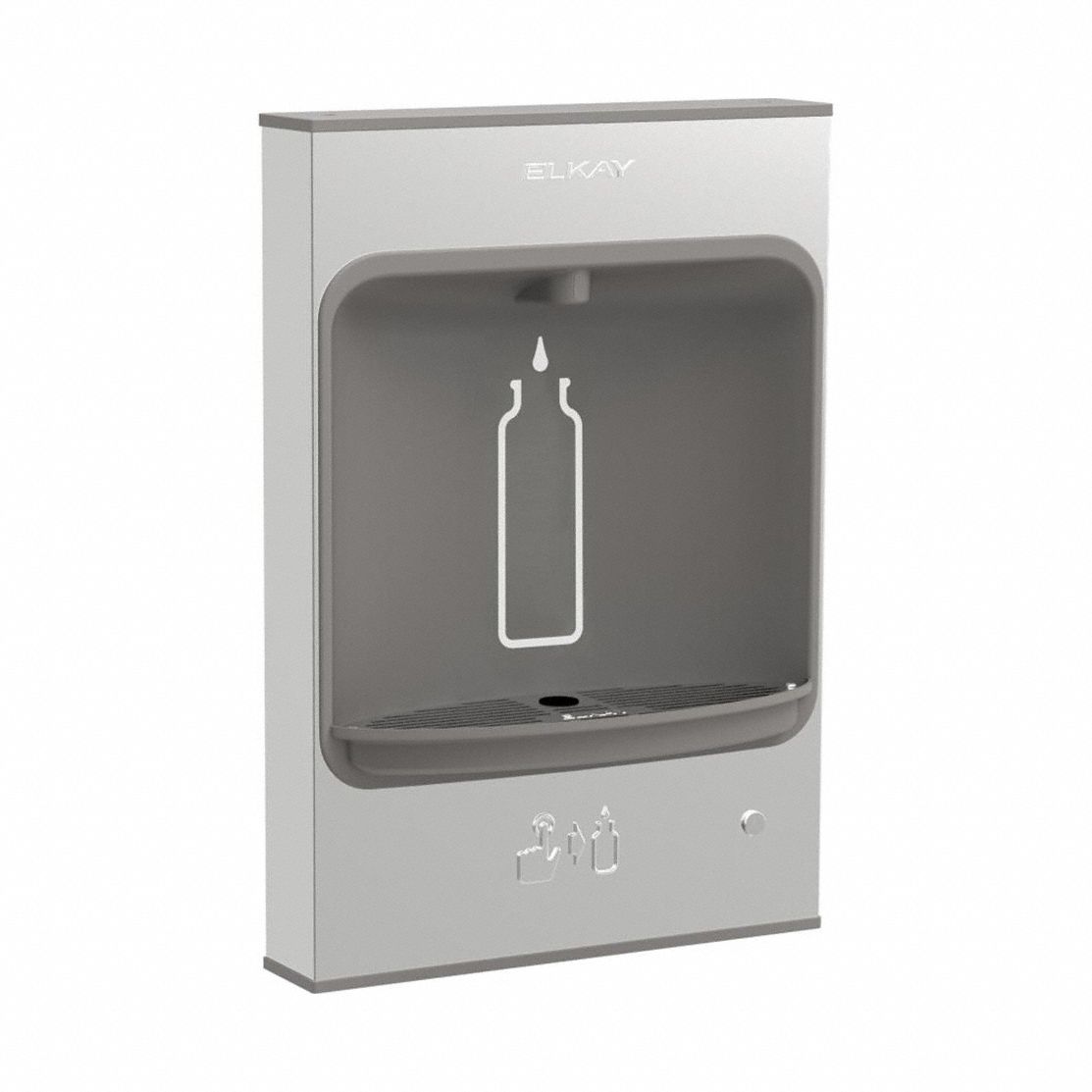Bottle Filling Station: On-Wall, Non-Refrigerated, Stainless Steel, Gray, Stainless