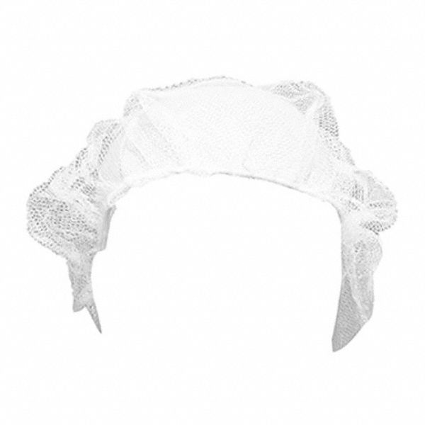 MESH CAP/HAIR NET, WHITE, NYLON, 24 IN, 100-PK