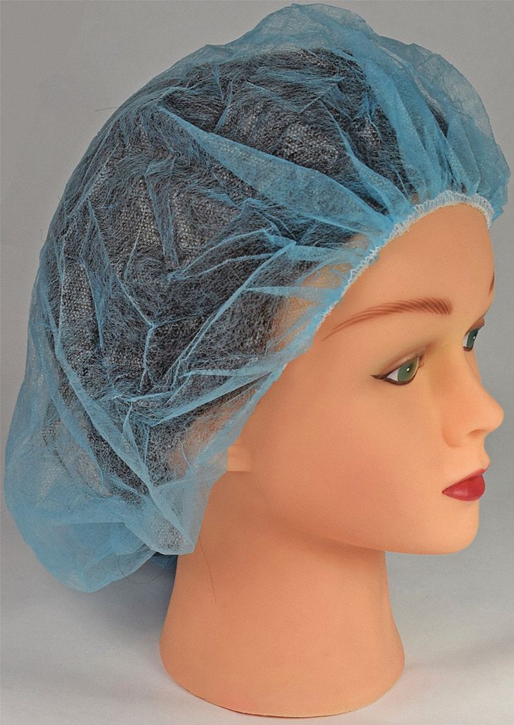 BOUFFANT CAP, BLUE, LATEX FREE, 24 IN, 1000-PK