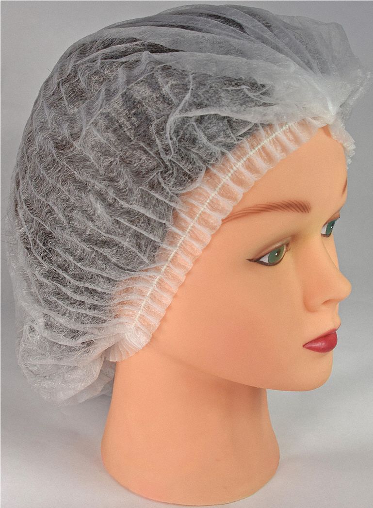 FOLDED BOUFFANT CAP, WHITE, 24 IN, 1000-PK