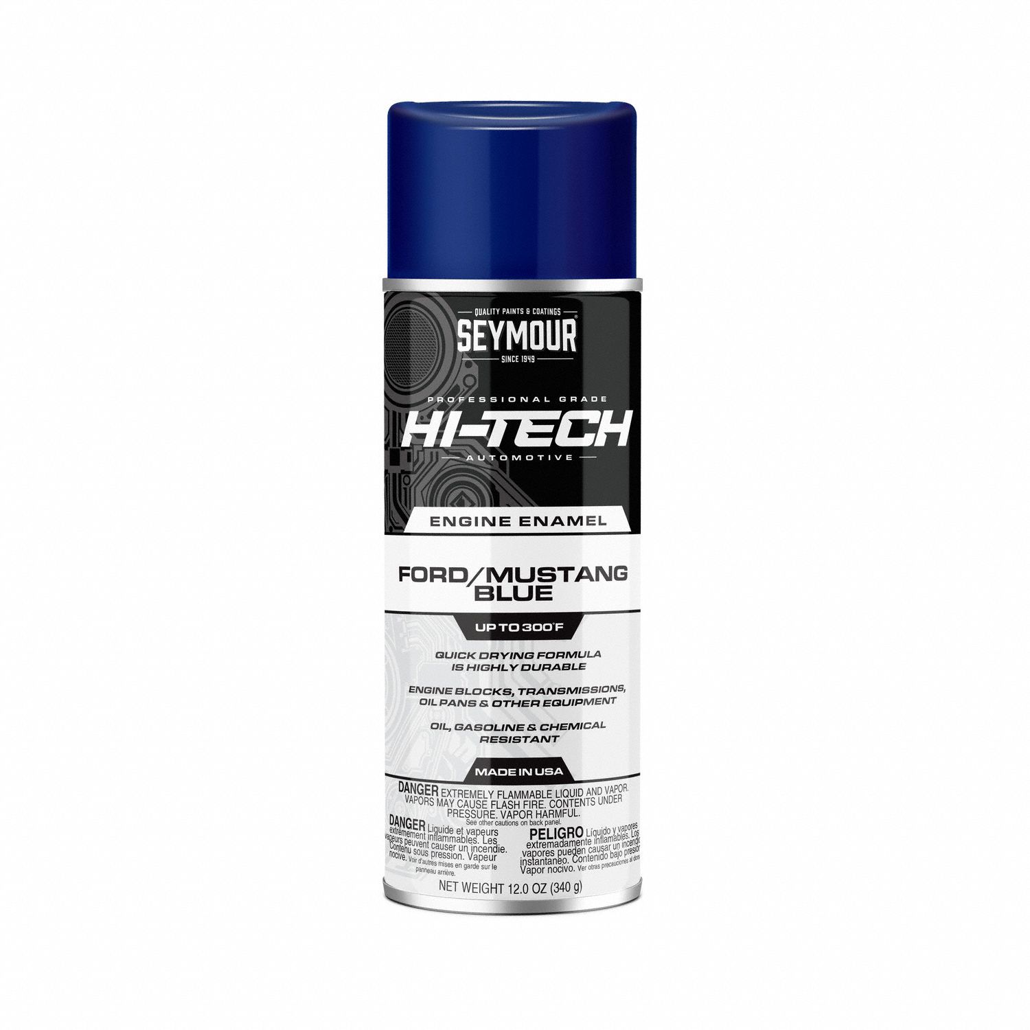 Spray Paint: Solvent, Ford Mustang Blue, 16 oz Container, Hi-Tech