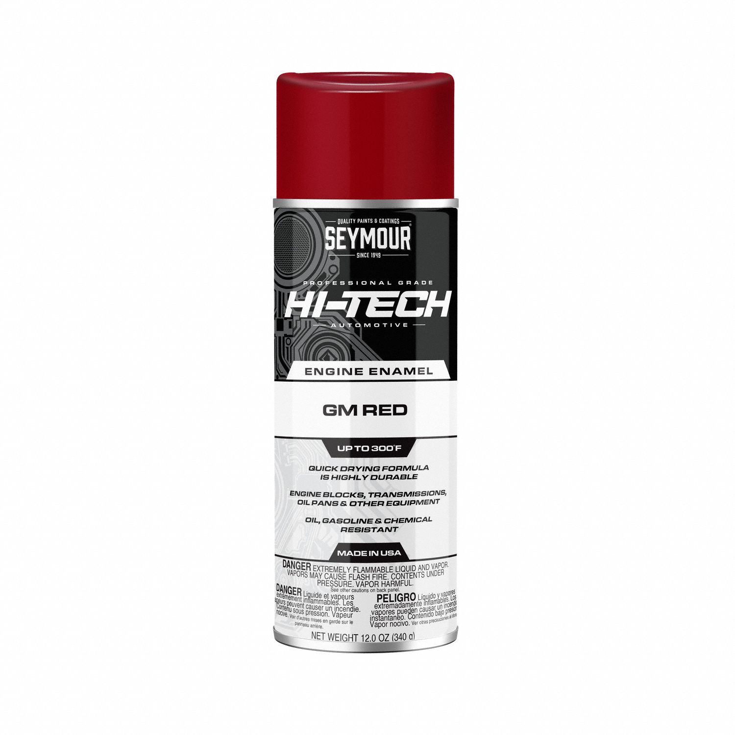 Spray Paint: Solvent, GM Red, 16 oz Container, Hi-Tech