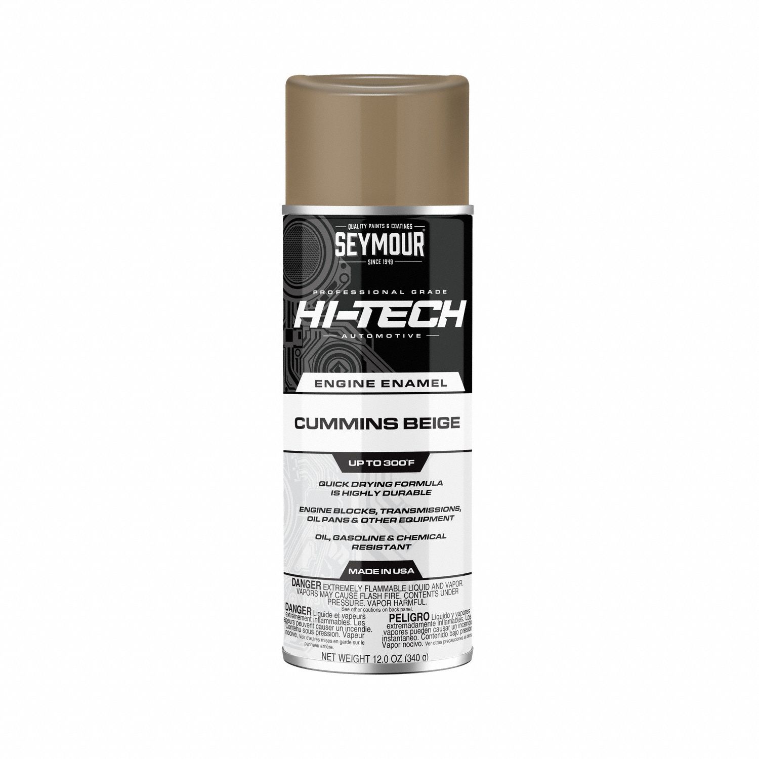 Spray Paint: Solvent, Cummins Beige, 16 oz Container, Hi-Tech