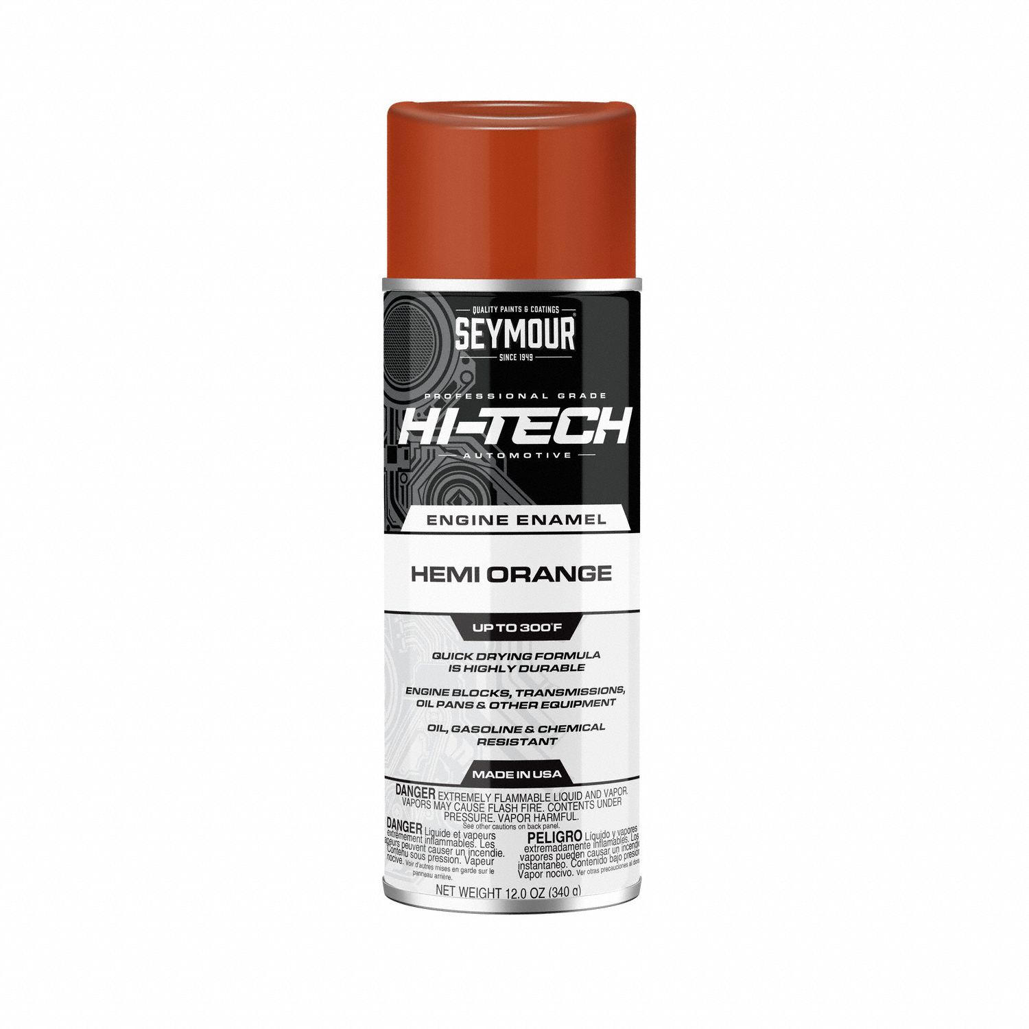 Spray Paint: Solvent, Hemi Orange, 16 oz Container, Hi-Tech