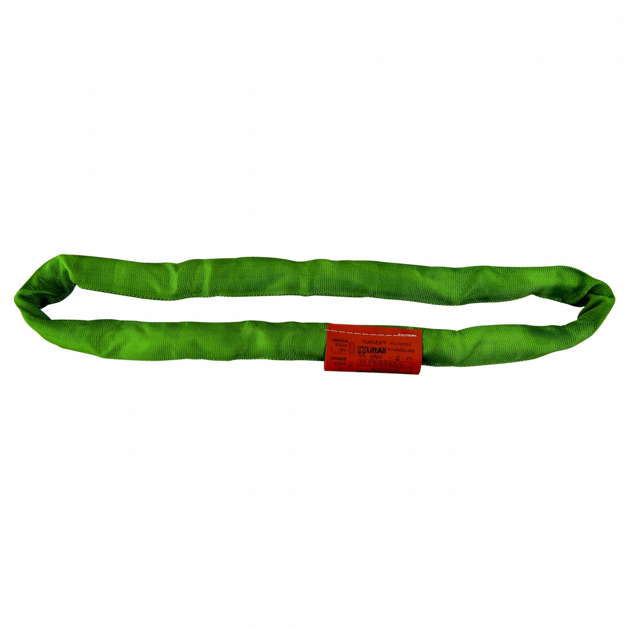 ROUND WEB SLING, T5, 7/8 IN X 9 FT, GREEN