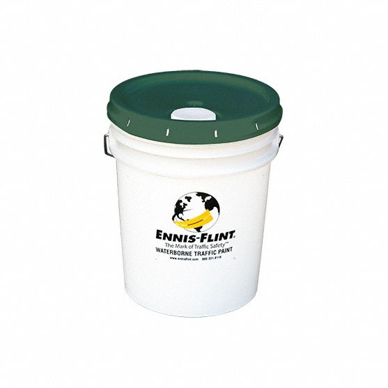 Striping and Marking Paint: Pour Paint Dispensing, Green, 5 gal, 320 Linear ft/gal (4 in Stripe)