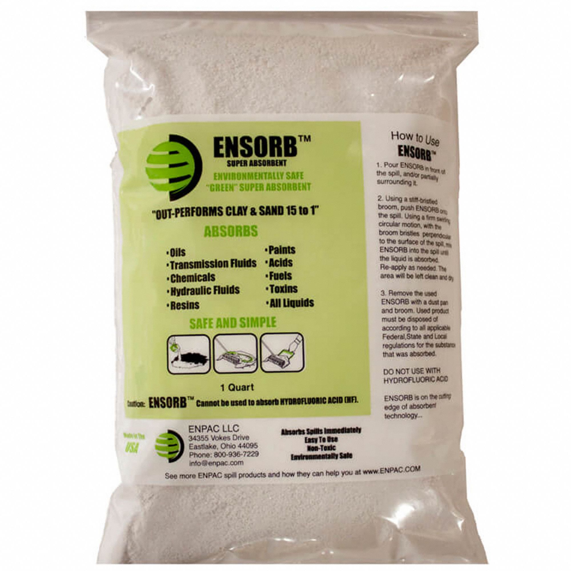 Loose Absorbent, 1 qt., Bag, PK12