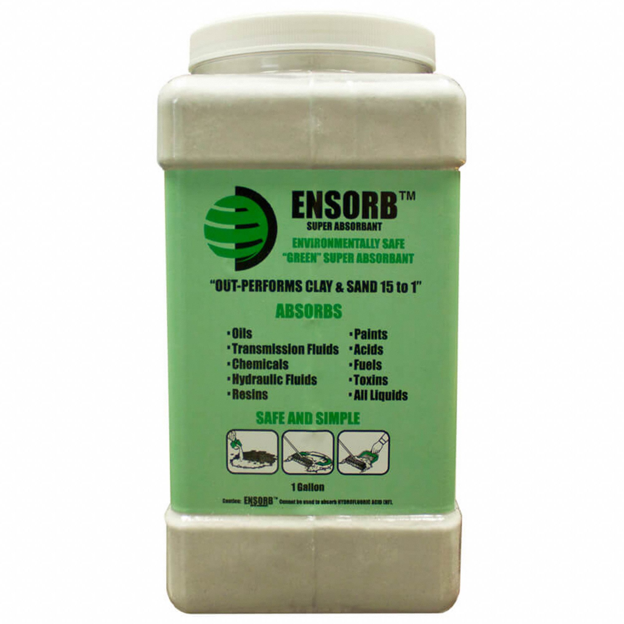 ENSORB SUPER ABSORBENT SOLIDIFIER, 1-GALLON JUG, ABSORBS 9 GALLONS