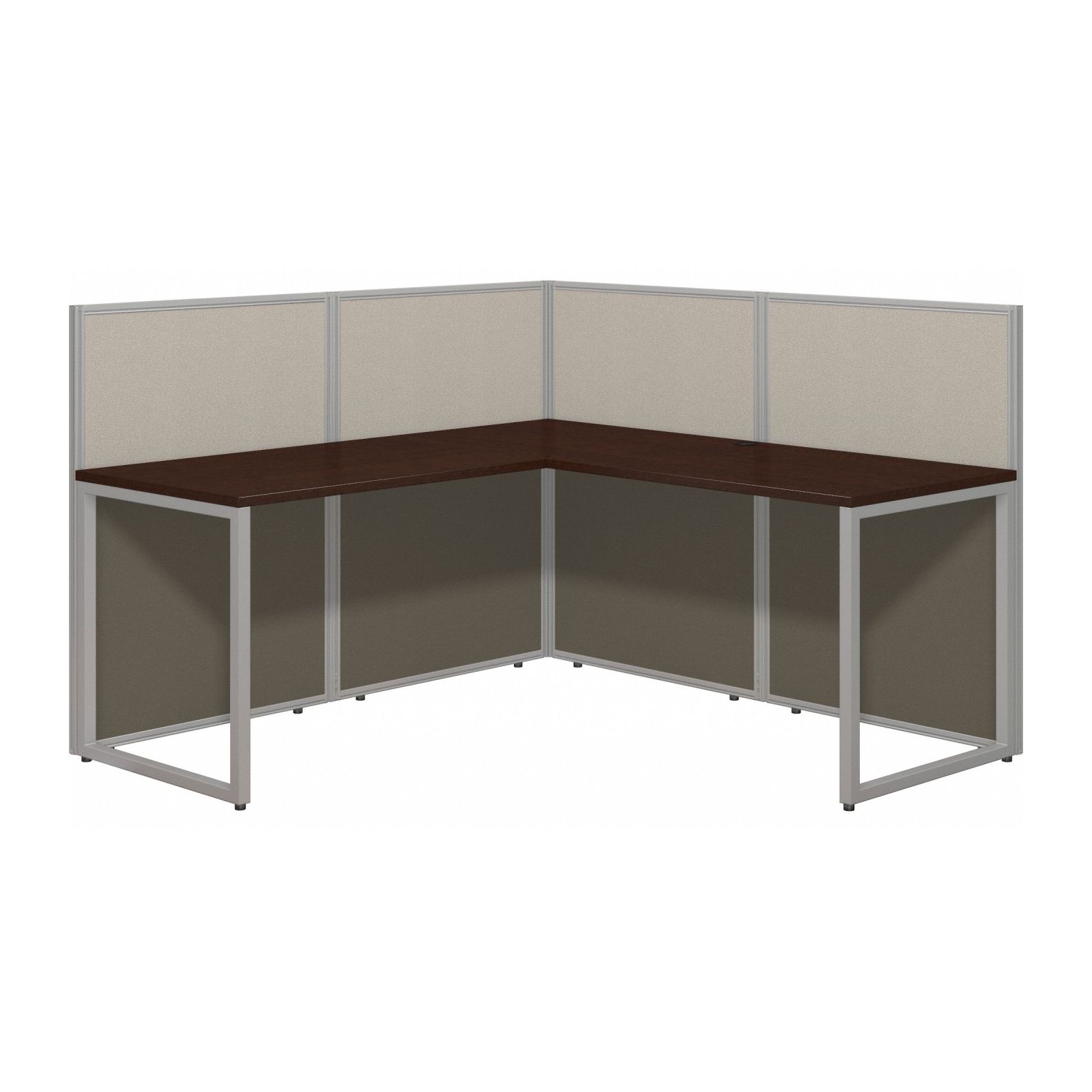 Modular Cubicle Workstation: 45 in Overall Ht, 60 in Overall Wd, Cherry