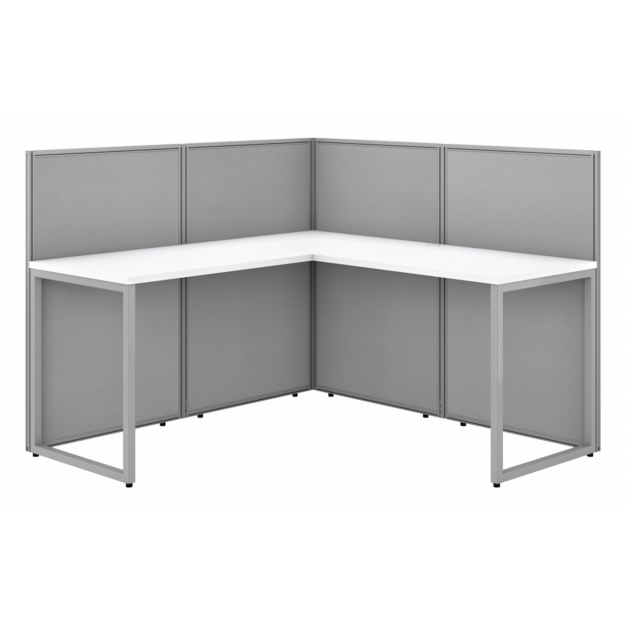 Modular Cubicle Workstation: 45 in Overall Ht, 60 in Overall Wd, White