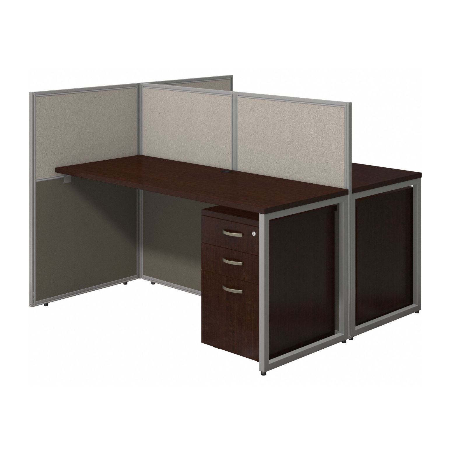 Modular Cubicle Workstation: 45 in Overall Ht, 60 in Overall Wd, Cherry
