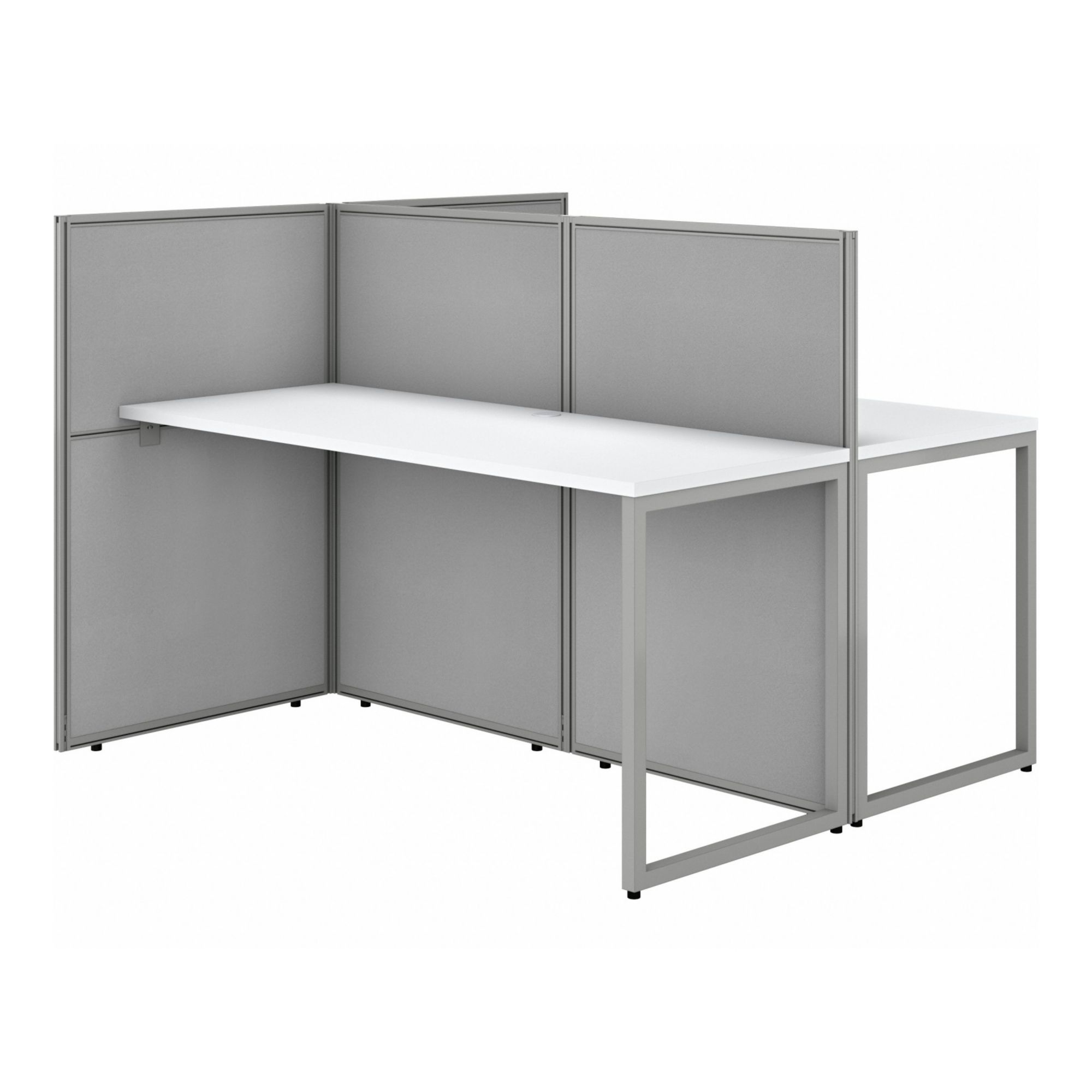 Modular Cubicle Workstation: 45 in Overall Ht, 60 in Overall Wd, White