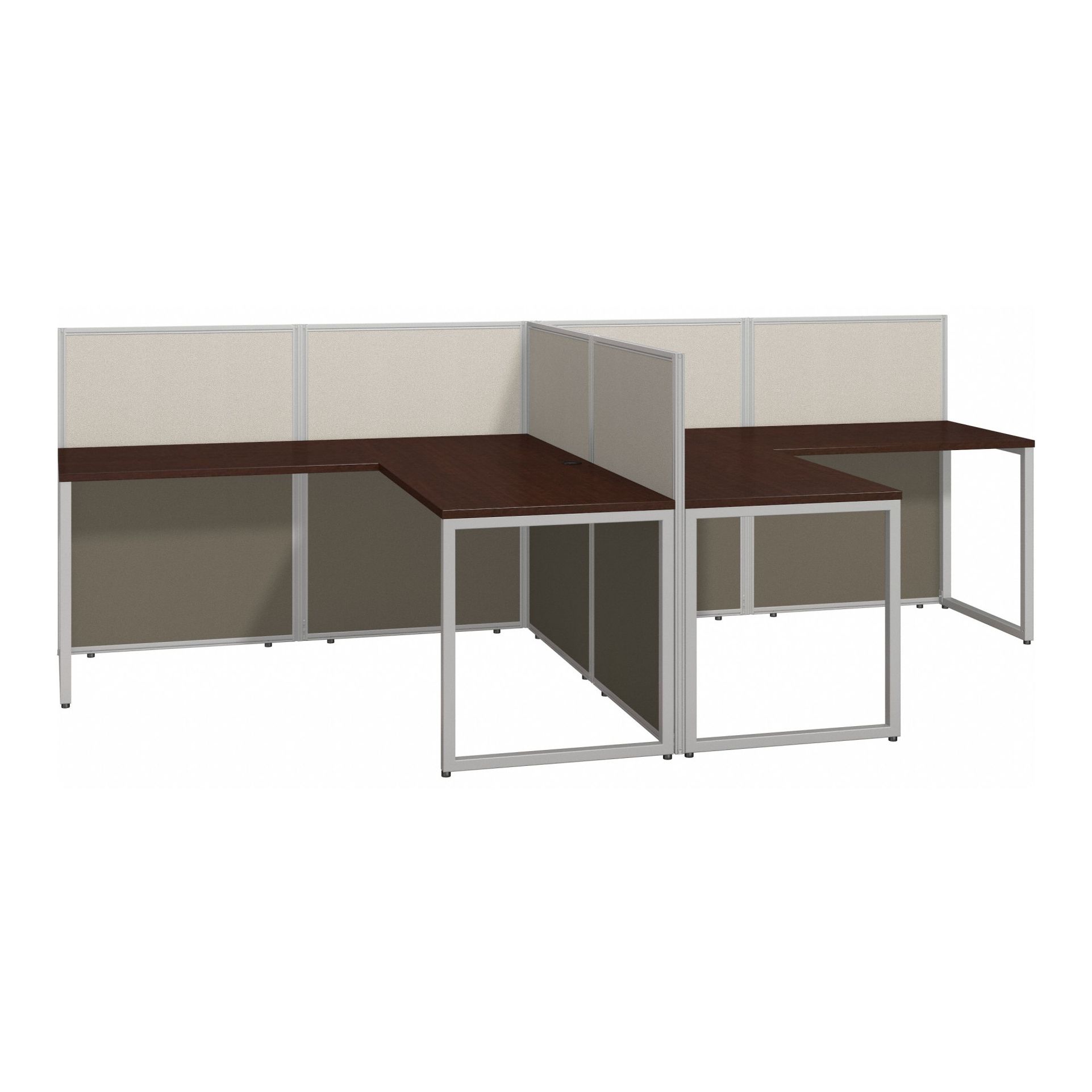 Modular Cubicle Workstation: 45 in Overall Ht, 119 in Overall Wd, Cherry