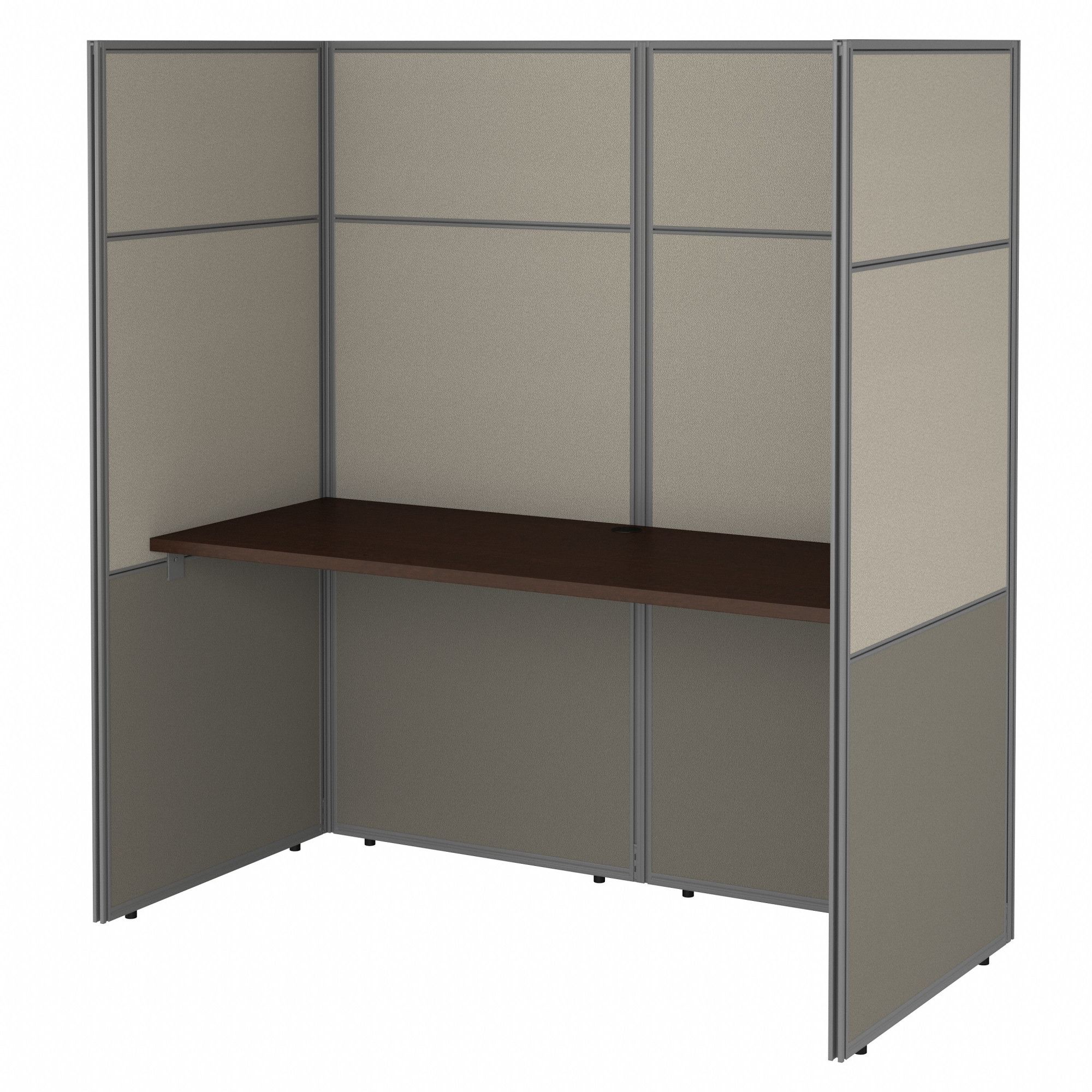 Modular Cubicle Workstation: 66 in Overall Ht, 61 in Overall Wd, Cherry