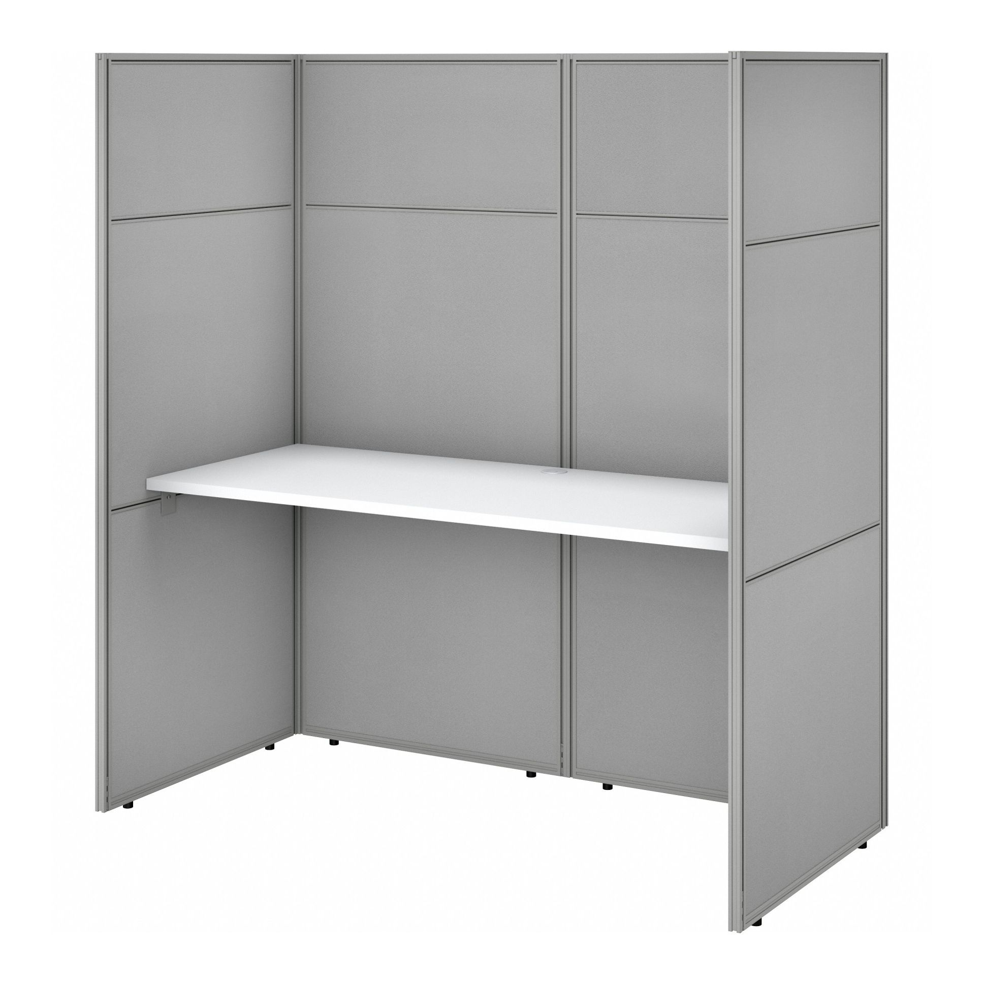 Modular Cubicle Workstation: 66 in Overall Ht, 61 in Overall Wd, White