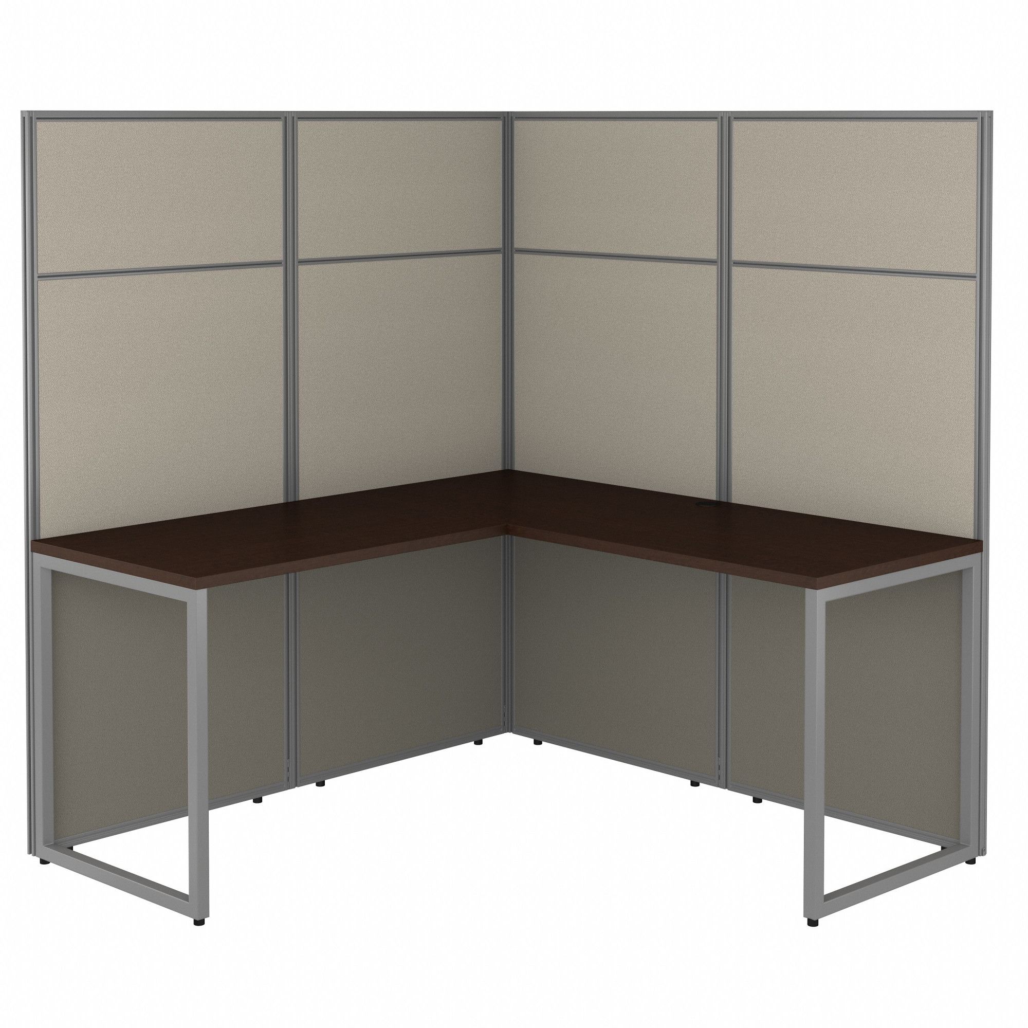Modular Cubicle Workstation: 66 in Overall Ht, 60 in Overall Wd, Cherry