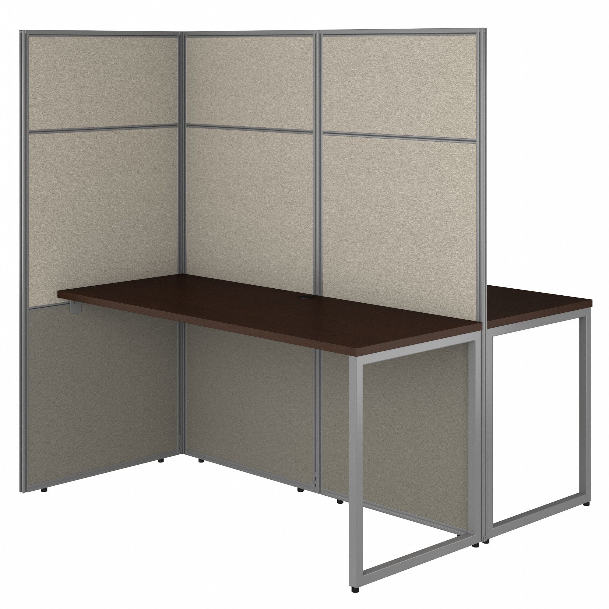 Modular Cubicle Workstation: 66 in Overall Ht, 60 in Overall Wd, Cherry