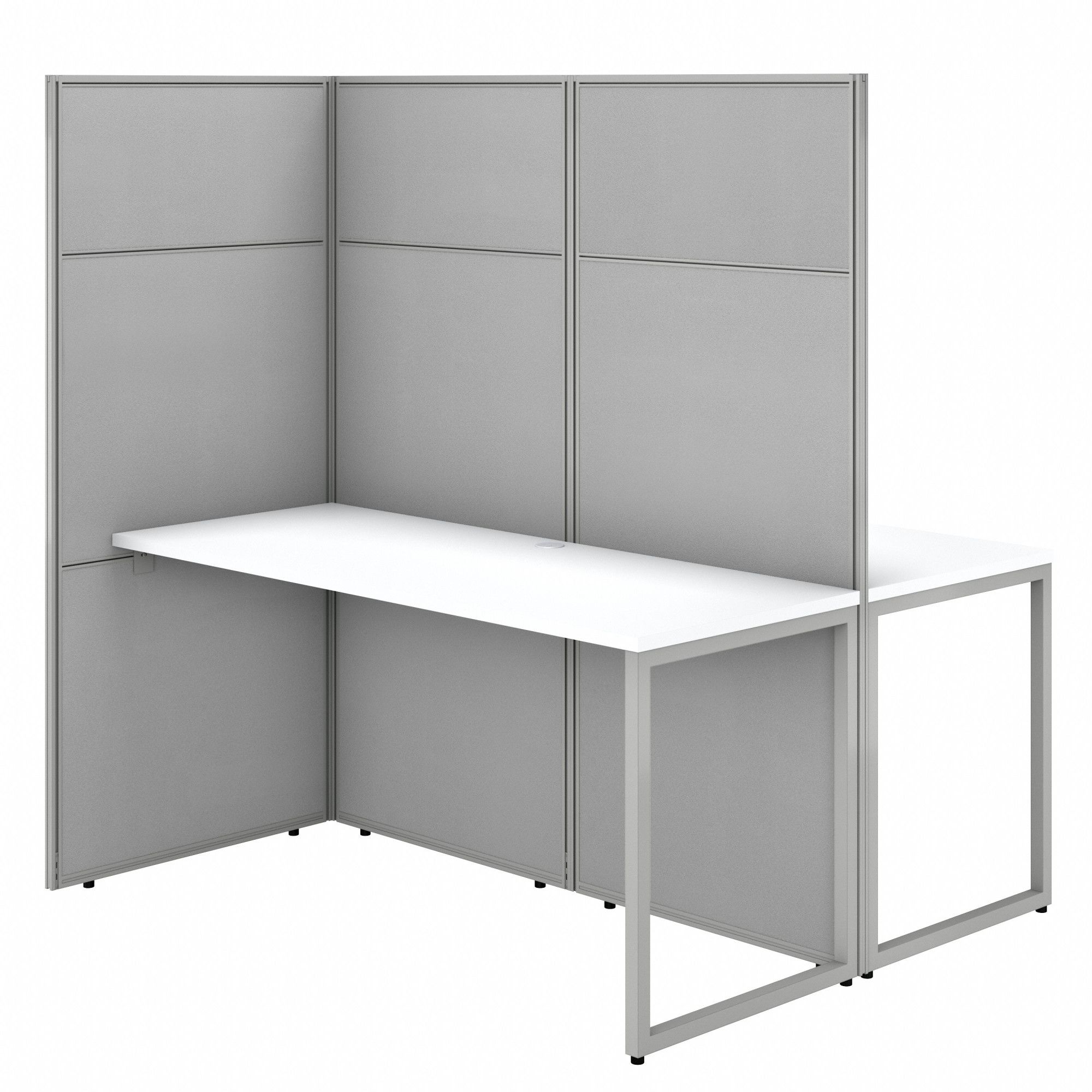 Modular Cubicle Workstation: 66 in Overall Ht, 60 in Overall Wd, White