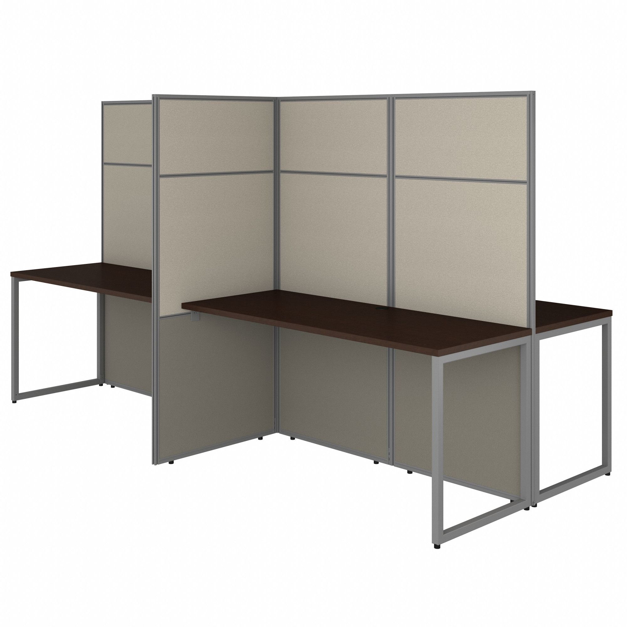 Modular Cubicle Workstation: 66 in Overall Ht, 119 in Overall Wd, Cherry
