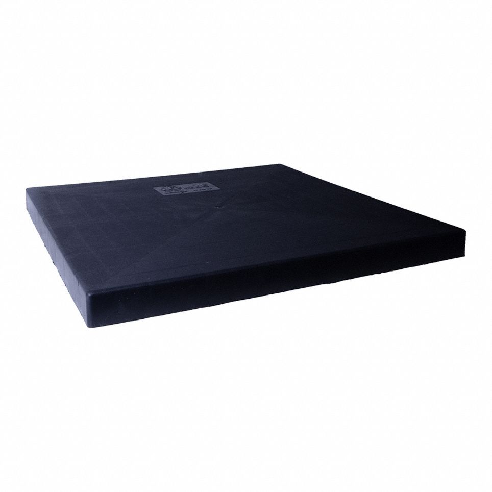 Mounting Pad: Square, 40 in Lg, 40 in Wd, 3 in Ht, Polypropylene Outer, Black