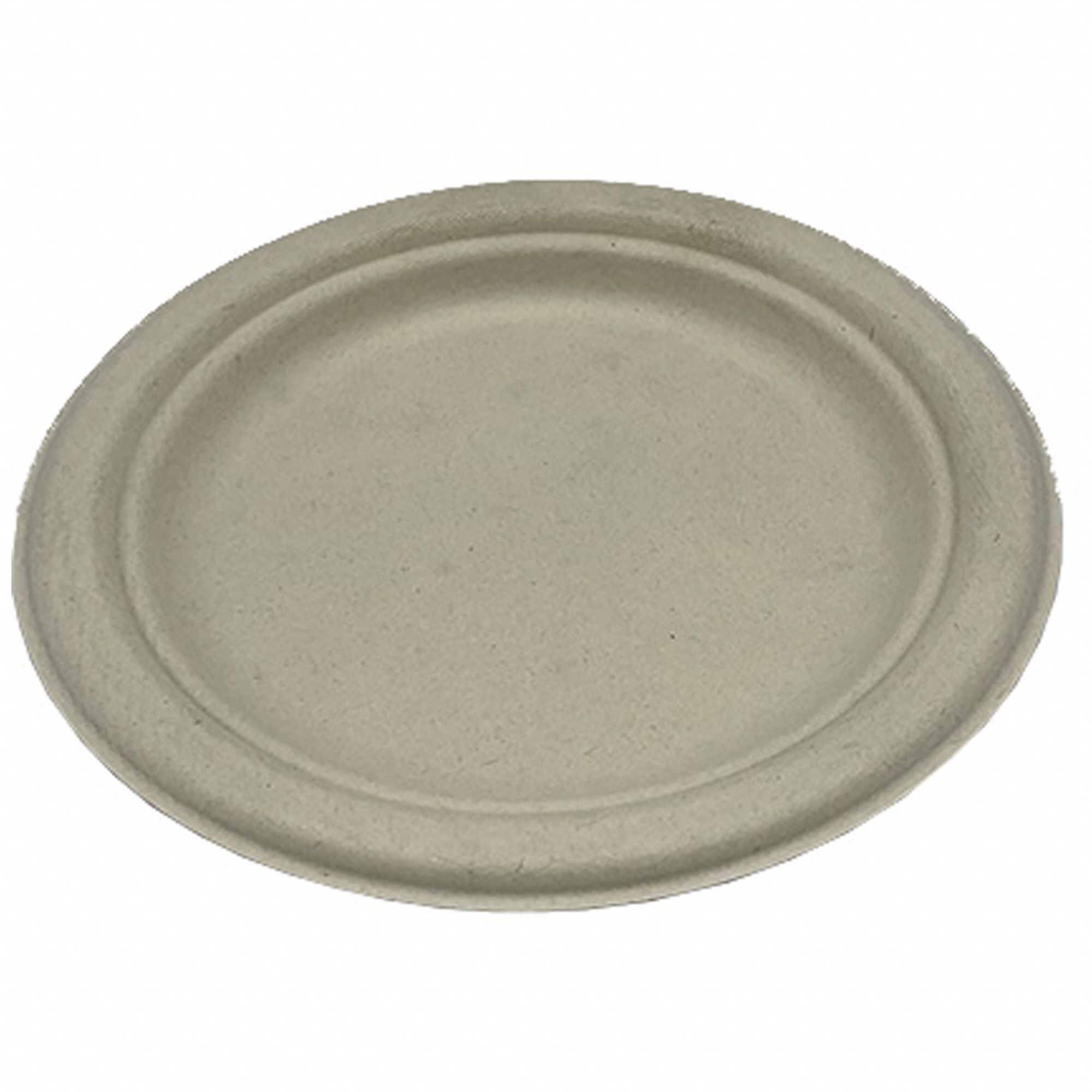 Disposable Fiber Plate: Ivory, Heavy-Wt, 7 in Disposable Plate Size, 1, 000 PK