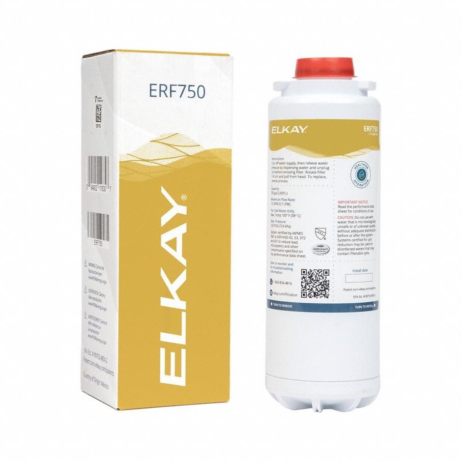 Quick-Connect Water Filter: 1 micron, 1.5 gpm, 750 gal, 9 1/2 in Overall Ht