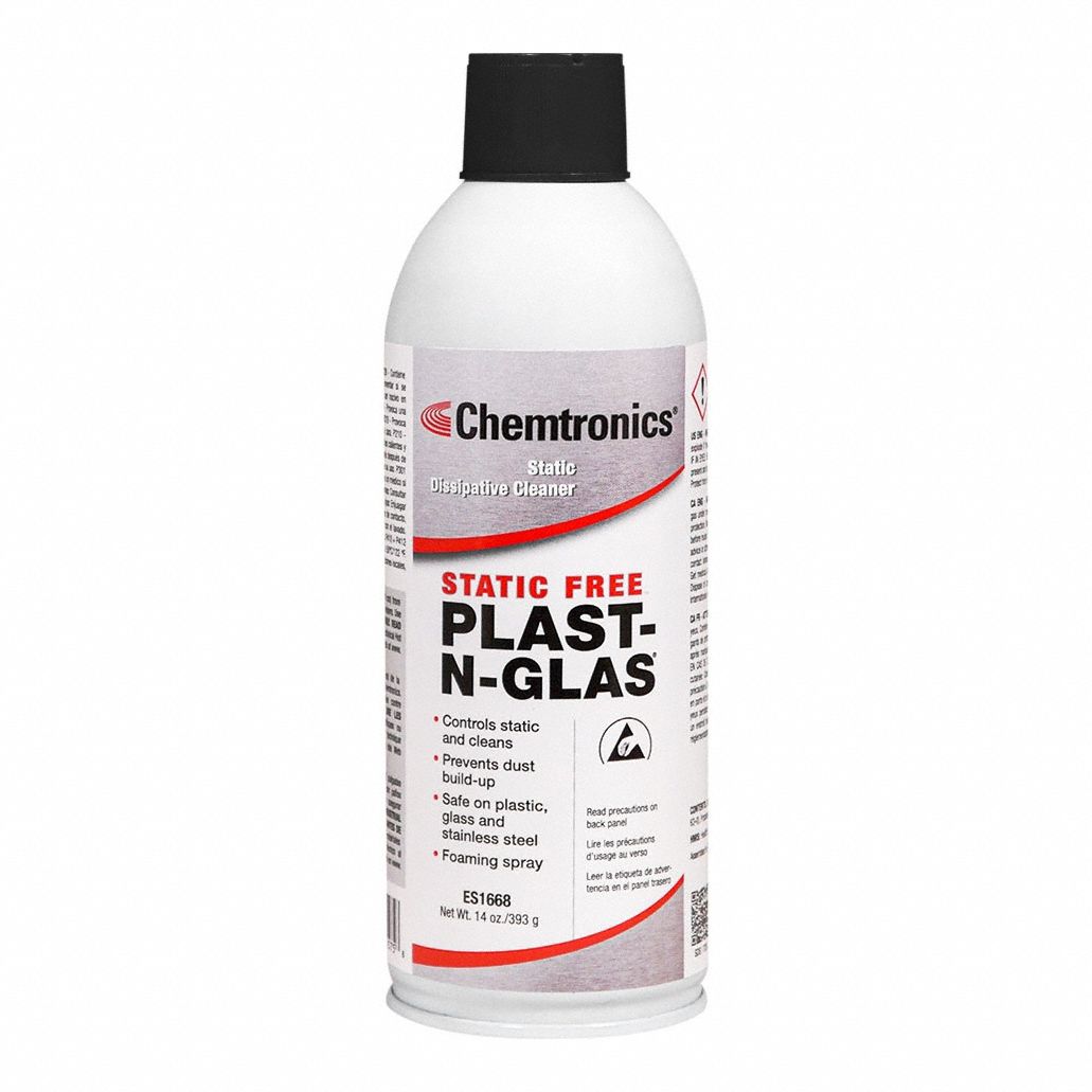 CHEMTRONICS, Foam, Aerosol Spray Can, Glass Cleaner 55NG30ES1668