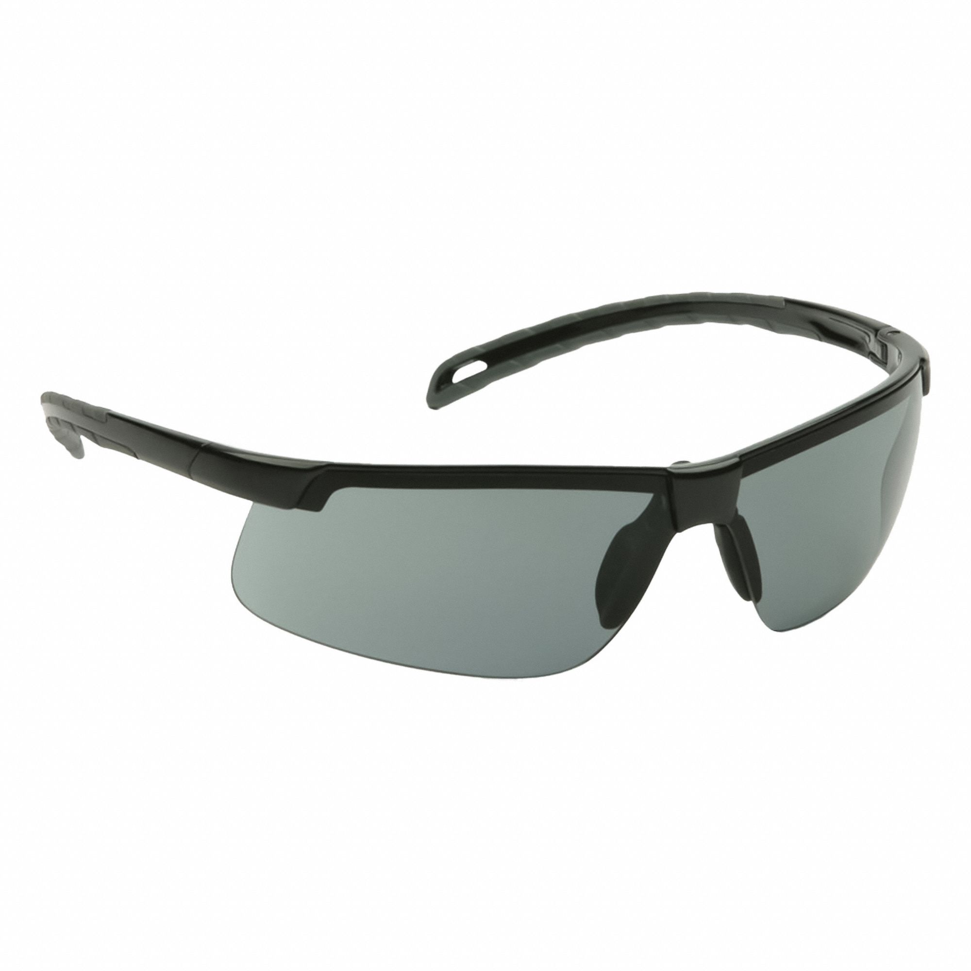 Safety Glasses: Gray Lens, Half-Frame, H2MAX Anti-Fog, Black Frame