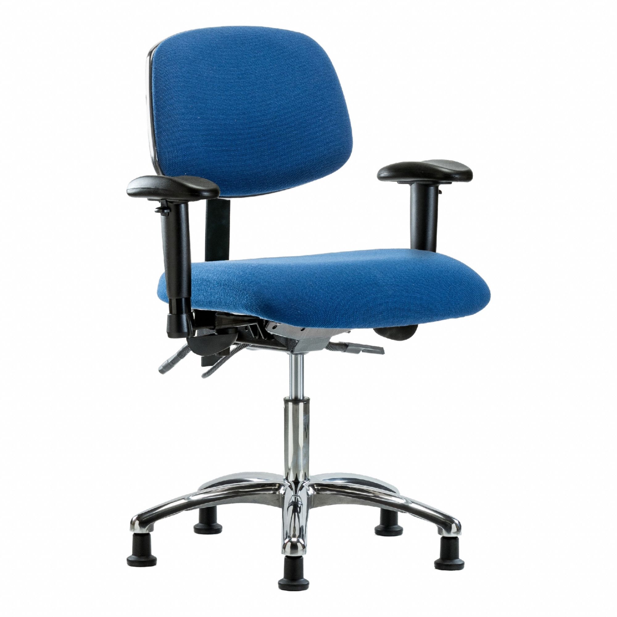 Fabric ESD Chr, Desk, Arms, Glides, Blue