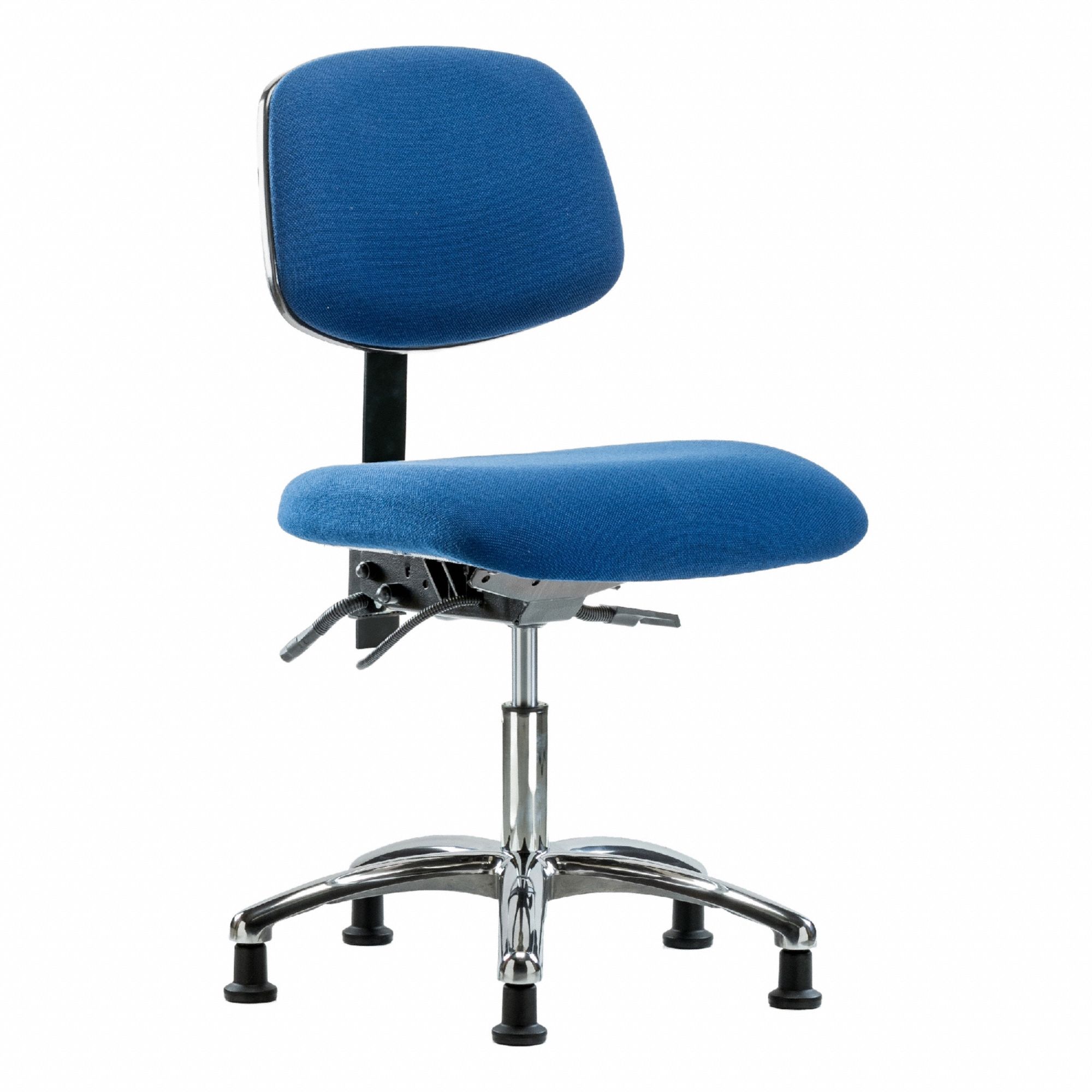 Fabric ESD Chr, Desk, Tilt, Glides, Blue