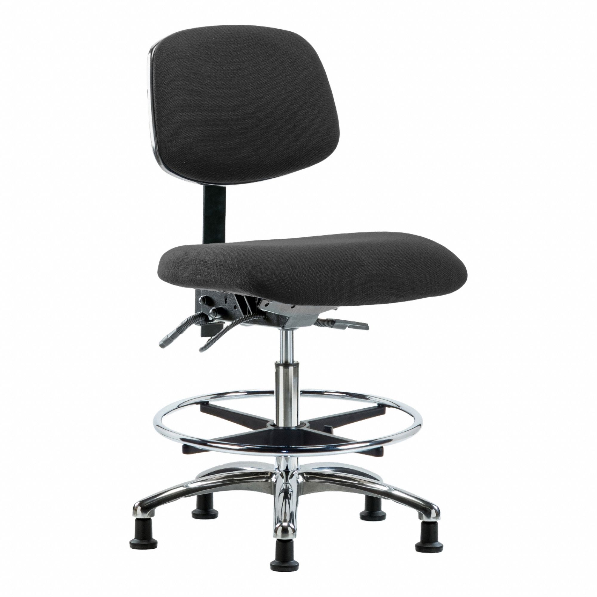 ESD Task Chair: Fabric, Armless, Ht Range 21 1/2 in to 29 in, 18 1/2 in Seat Wd, 17 in Seat Dp