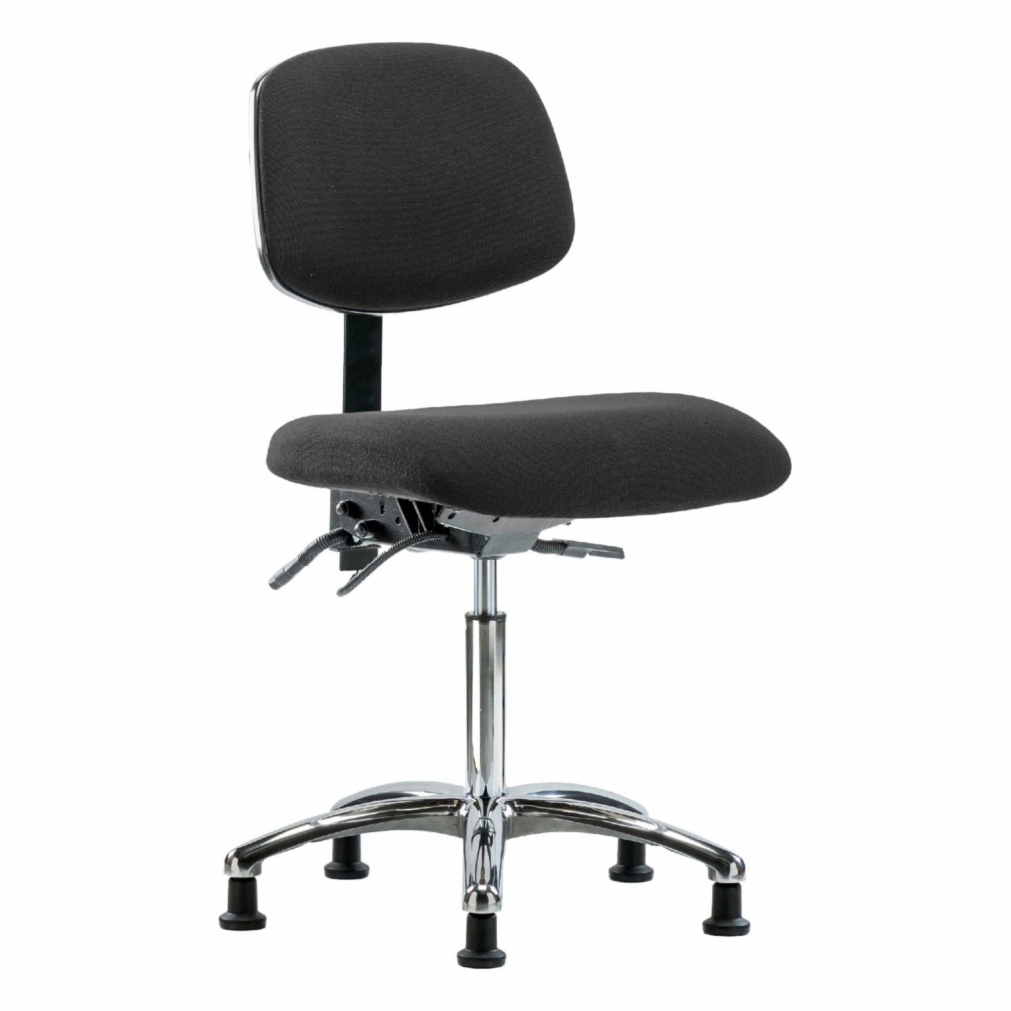 ESD Task Chair: Fabric, Armless, Ht Range 21 1/2 in to 29 in, 18 1/2 in Seat Wd, 17 in Seat Dp