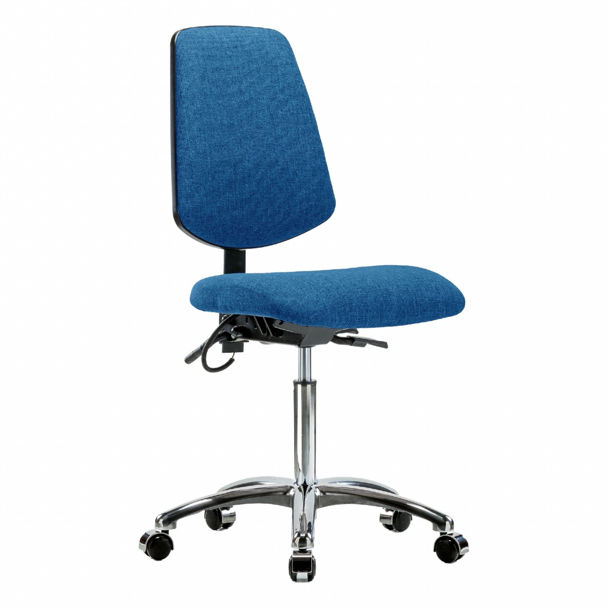 Fabric ESD Chr, Med, Md Bk, Cstrs, Blue