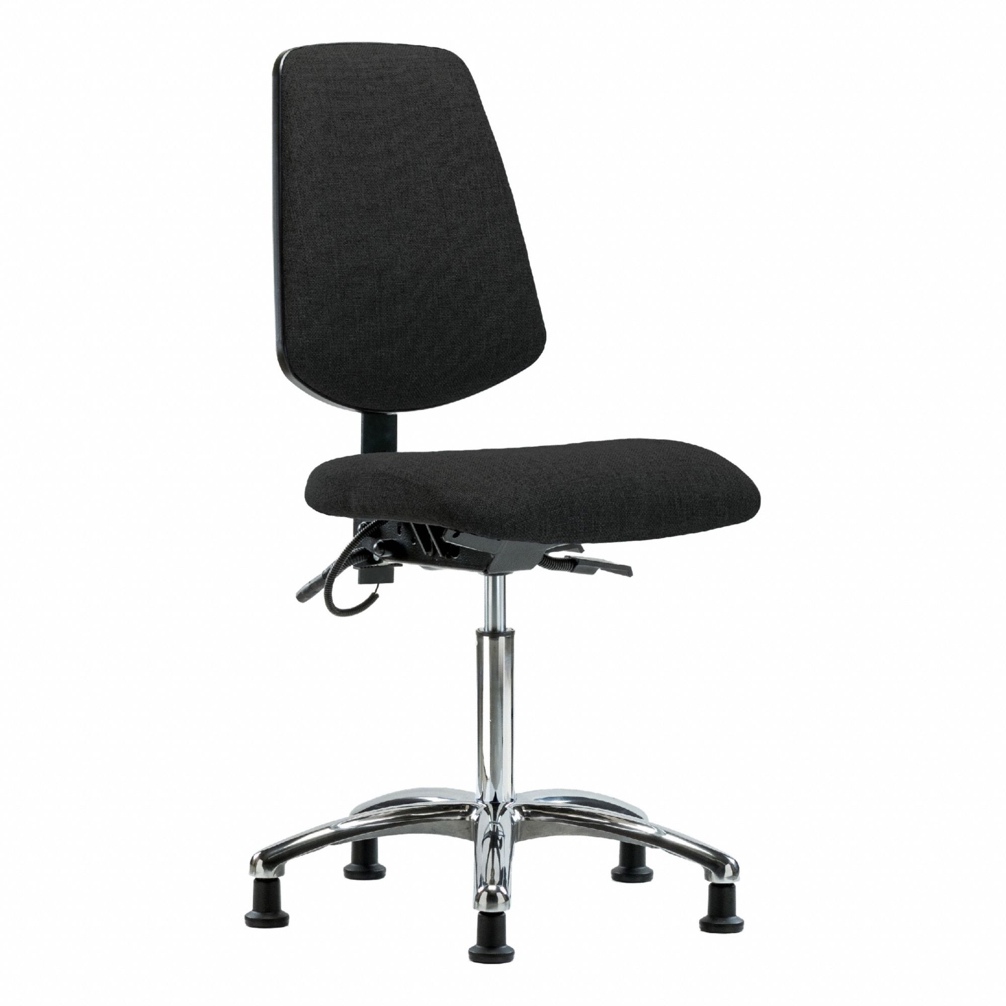 ESD Task Chair: Fabric, Armless, Ht Range 21 1/2 in to 29 in, 18 1/2 in Seat Wd, 17 in Seat Dp