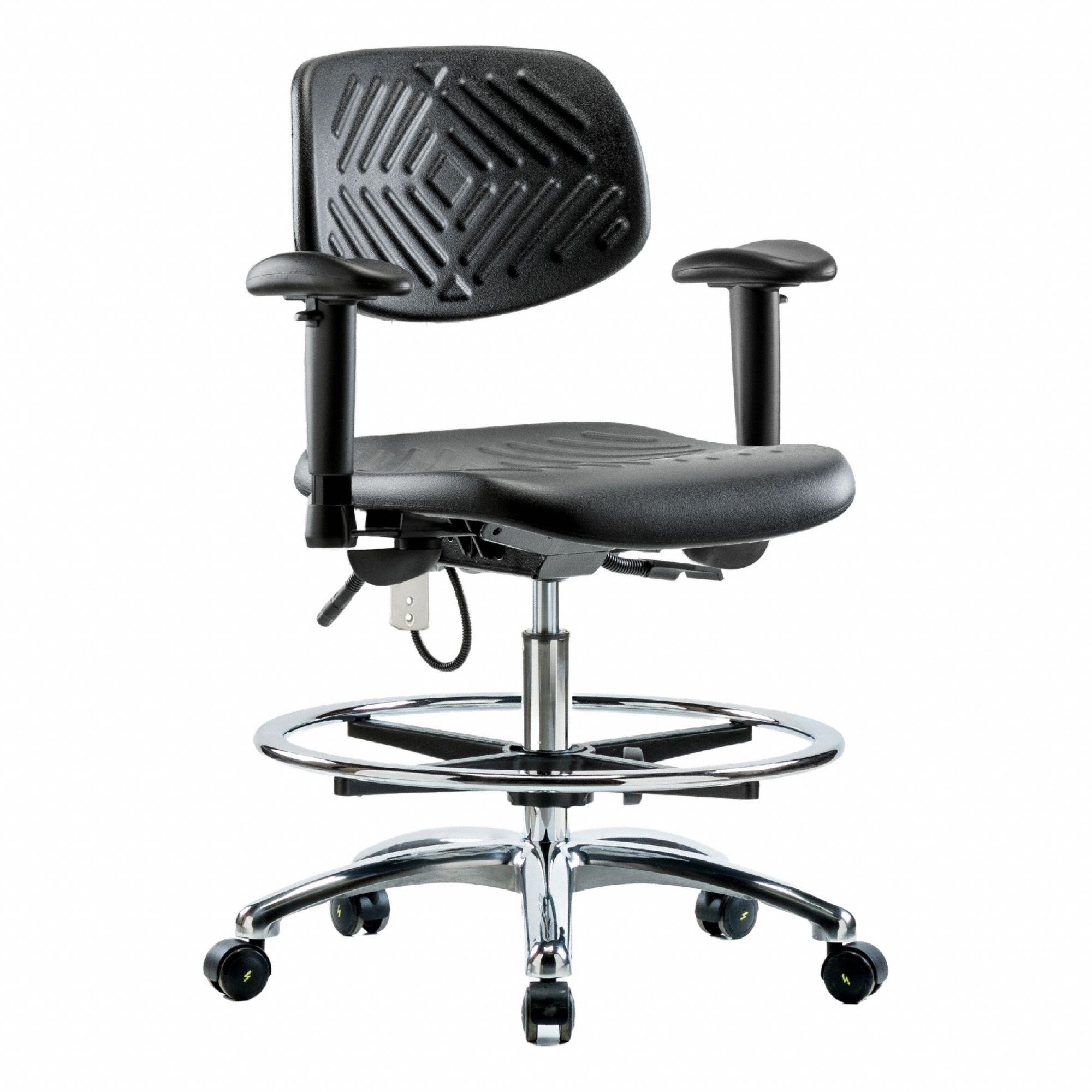 Poly ESD Chair, Med, FR, Tilt, AA, Cast