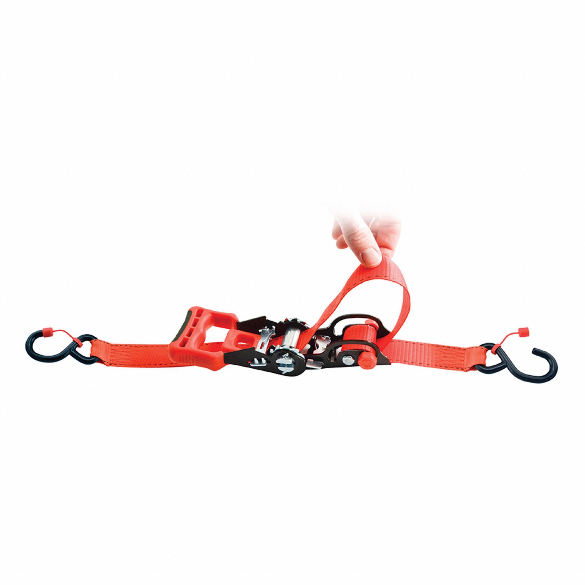 SLIDING RATCHET STRAP, YELLOW, 1 1/4 IN W X 14 FT L, 665 LB LOAD LIMIT, S-HOOK END TYPE, 90-DAY WARRANTY
