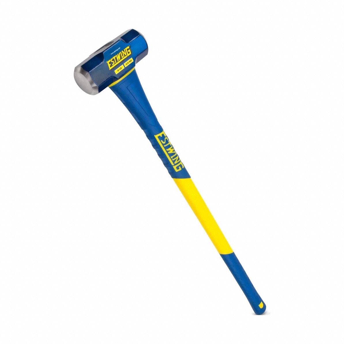 Standard Sledge Hammer: Steel, Fiberglass Handle, 8 lb Head Wt, 1 7/8 in Dia, 36 in Overall Lg