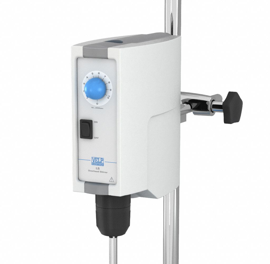 Overhead Stirrer: 1, 300 RPM Max Speed, 15 N-cm, 1, 000 cps Max Viscosity, 15 L Volume