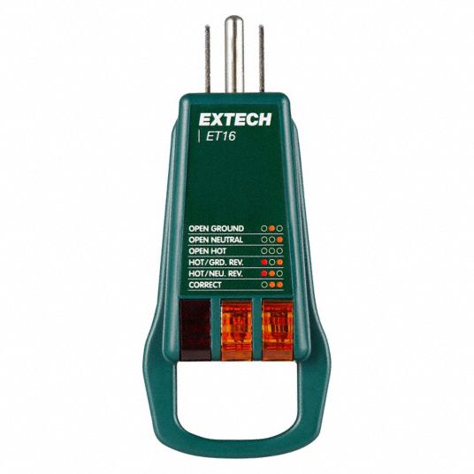 EXTECH, For Use With Type B Electrical Outlets, Receptacle Testers ...