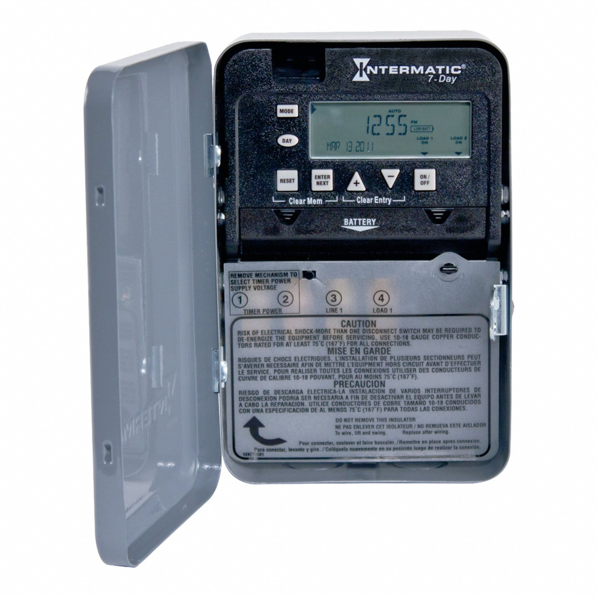 Electronic Timer: 7 day, Not Astronomic, 120-277V AC, SPST, Digital