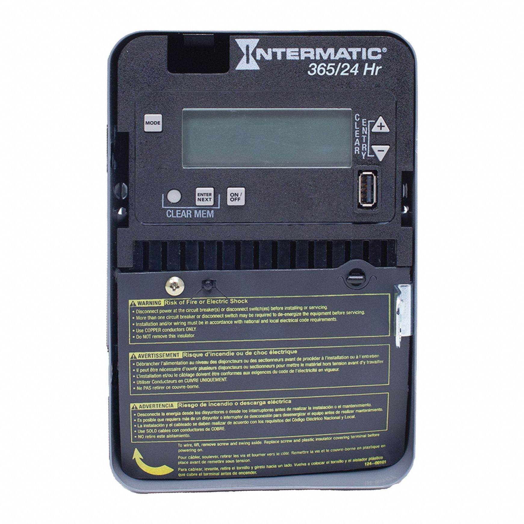 Electronic Timer: 24 hr, Not Astronomic, 120-277V AC, SPST, Digital