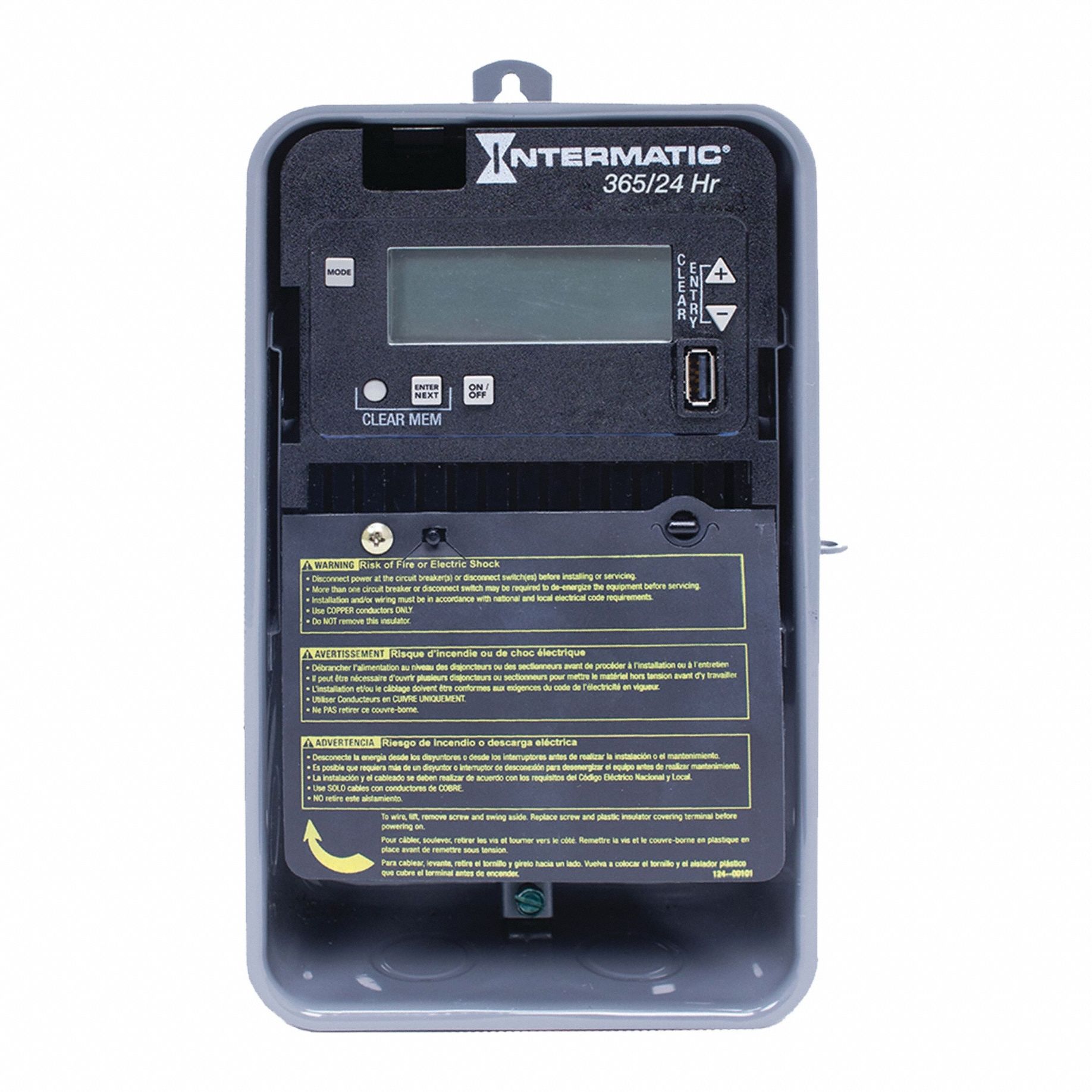 Electronic Timer: 24 hr, Not Astronomic, 120-277V AC, SPST, Digital