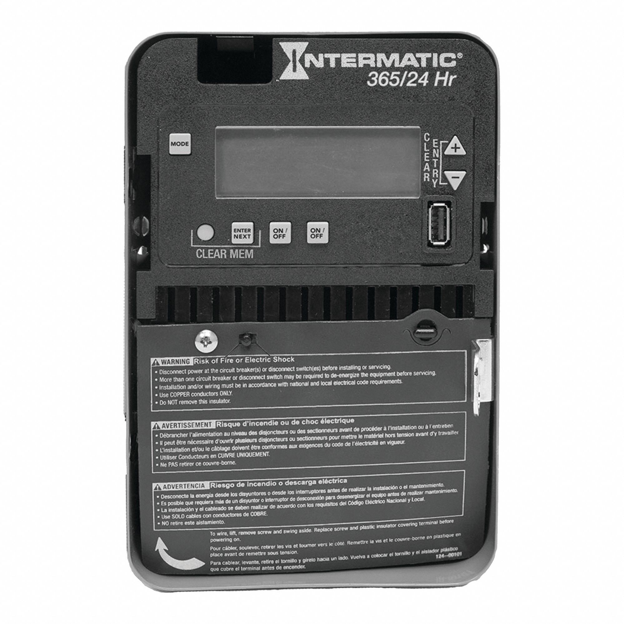 Electronic Timer: 24 hr, Not Astronomic, 120-277V AC, DPST/SPST, Digital