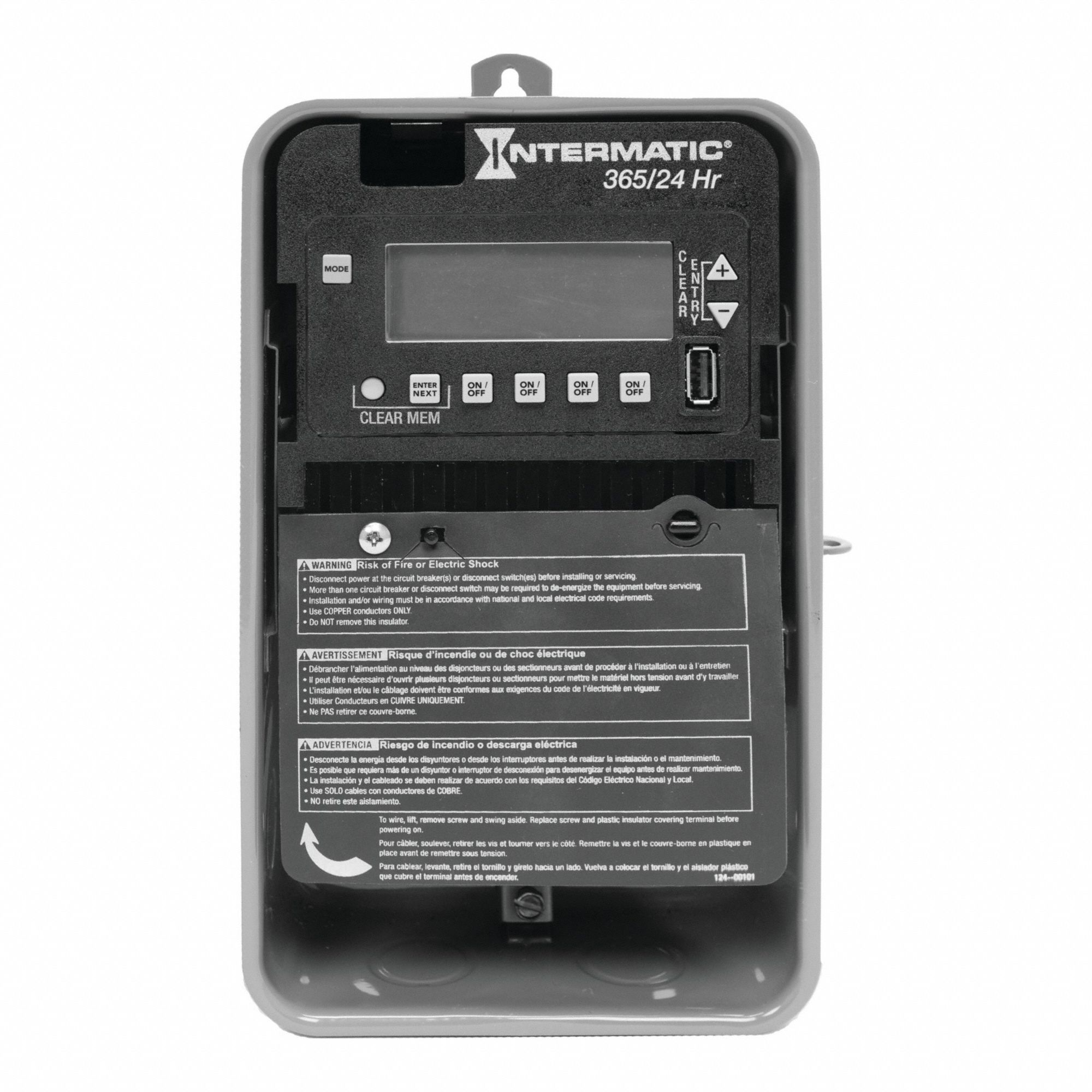 Electronic Timer: 24 hr, Not Astronomic, 120-277V AC, DPST/SPST, Digital